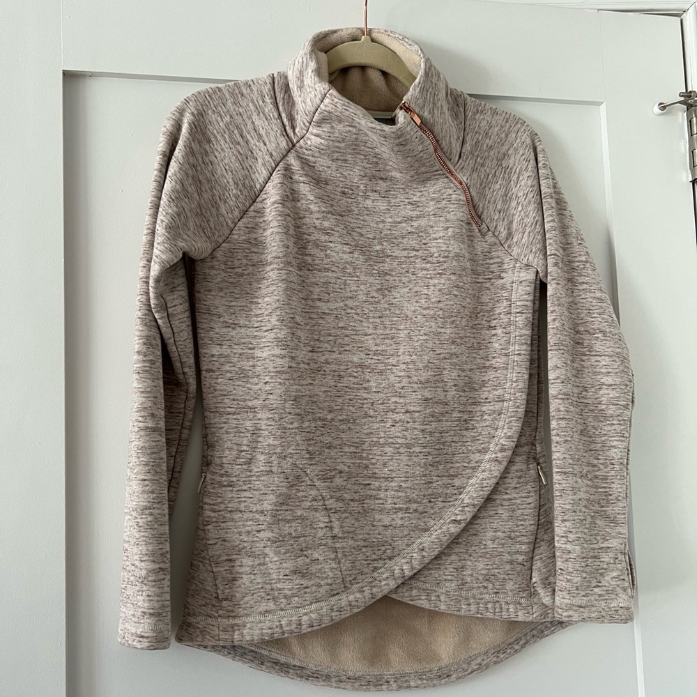 Cozy Zip-Neck Crossover Sweatshirr